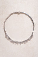 Silver 925 sterling silver fine detailed crystal stone necklace 14