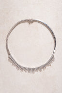 Silver 925 sterling silver fine detailed crystal stone necklace 14