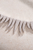 Silver 925 sterling silver fine detailed crystal stone necklace 14