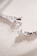 Silver 925 sterling silver fine detailed crystal stone necklace 14