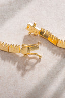 Gold 925 sterling silver fine detailed crystal stone necklace 14