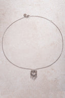 Silver 925 sterling silver heart and stone detailed necklace 18