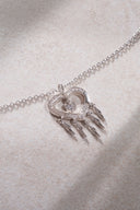 Silver 925 sterling silver heart and stone detailed necklace 18
