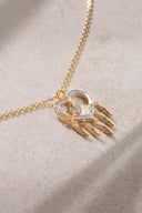 Gold 925 sterling silver heart and stone detailed necklace 18
