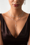 Silver 925 sterling silver necklace with sparkling stone details 53