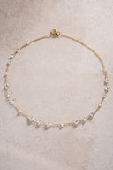 Gold 925 sterling silver necklace with sparkling stone details 53