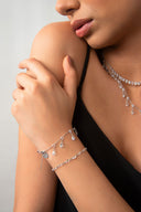 Silver 925 sterling silver bracelet with crystal stones and sparkling details 54