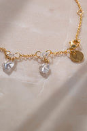 Gold 925 sterling silver bracelet with crystal stones and sparkling details 54