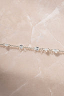 Silver Elegant sparkling stone detailed 925 sterling silver bracelet 55