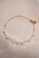 Gold Elegant sparkling stone detailed 925 sterling silver bracelet 55
