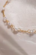 Gold Elegant sparkling stone detailed 925 sterling silver bracelet 55