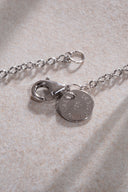 Silver Double sparkle and crystal stone detailed 925 sterling silver necklace 56