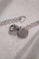 Silver Double sparkle and crystal stone detailed 925 sterling silver necklace 56