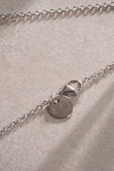 Silver Double sparkle and crystal stone detailed 925 sterling silver necklace 56
