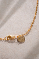 Gold Double sparkle and crystal stone detailed 925 sterling silver necklace 56