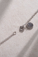Silver Long crystal and sparkling stone detailed 925 sterling silver necklace 57