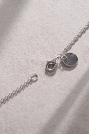 Silver Long crystal and sparkling stone detailed 925 sterling silver necklace 57