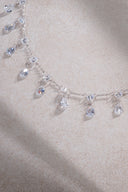 Silver 925 sterling silver necklace with dangling crystal stone detail 58