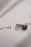 Silver 925 sterling silver necklace with dangling crystal stone detail 58