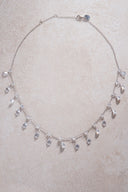 Silver 925 sterling silver necklace with dangling crystal stone detail 58