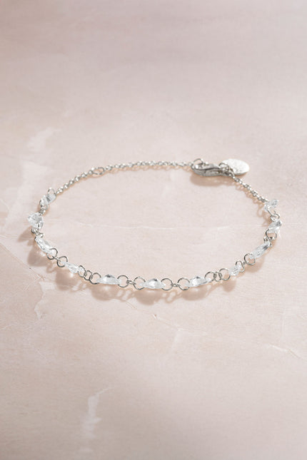 Silver Sparkling and crystal stone detailed 925 sterling silver bracelet 62