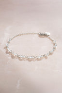 Silver Sparkling and crystal stone detailed 925 sterling silver bracelet 62