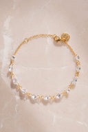 Gold Sparkling and crystal stone detailed 925 sterling silver bracelet 62