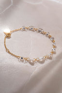 Gold Sparkling and crystal stone detailed 925 sterling silver bracelet 62