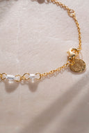 Gold Sparkling and crystal stone detailed 925 sterling silver bracelet 62