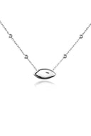 Silver 925 sterling silver necklace with a modern elegant form and chain detail 123