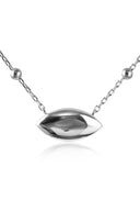 Silver 925 sterling silver necklace with a modern elegant form and chain detail 123
