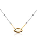 Gold 925 sterling silver necklace with a modern elegant form and chain detail 123