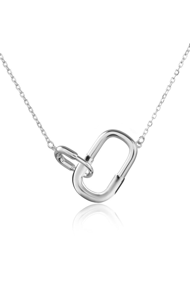 Silver 925 Sterling Silver Necklace with Link Detail 136
