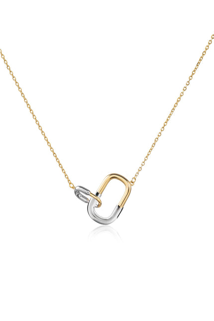 Gold 925 Sterling Silver Necklace with Link Detail 136