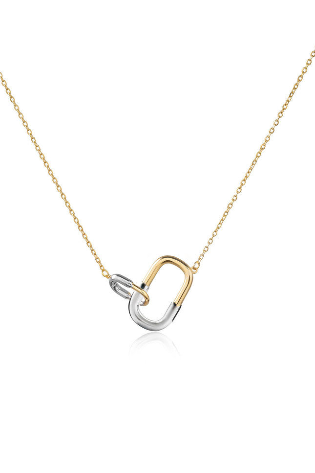 Gold 925 Sterling Silver Necklace with Link Detail 136