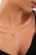 Gold 925 Sterling Silver Necklace with Link Detail 136