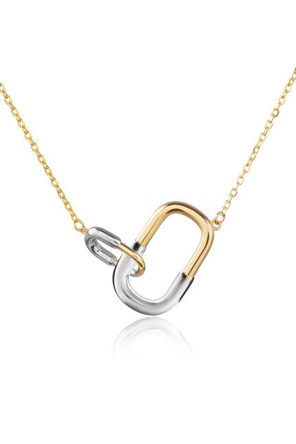 Gold 925 Sterling Silver Necklace with Link Detail 136