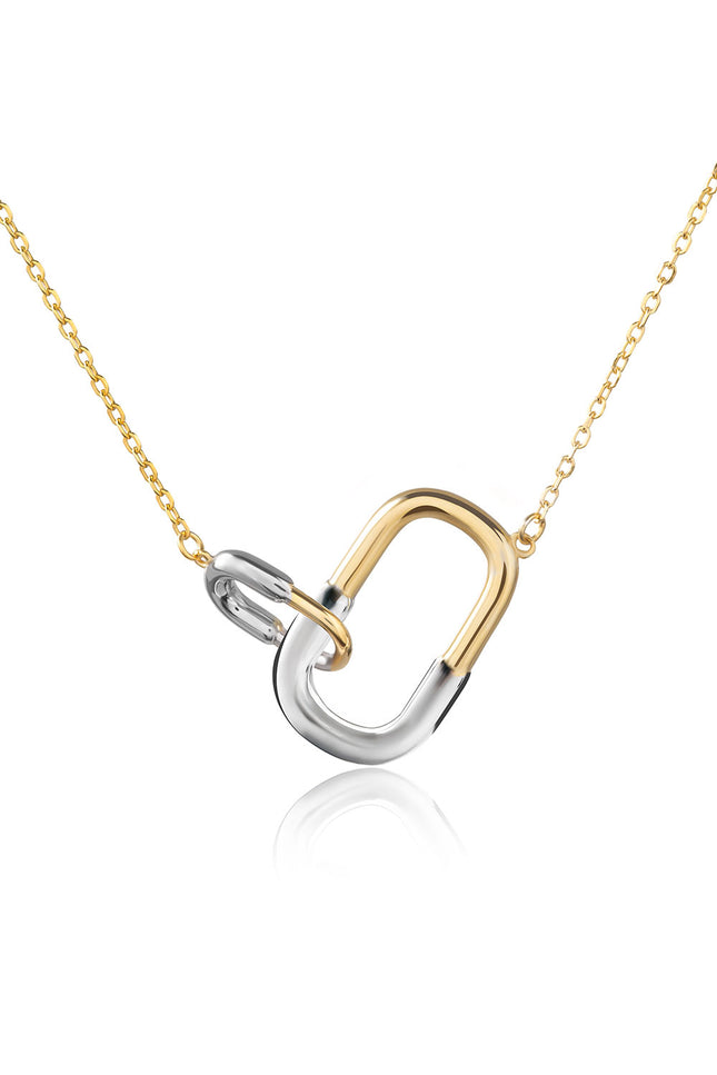 Gold 925 Sterling Silver Necklace with Link Detail 136