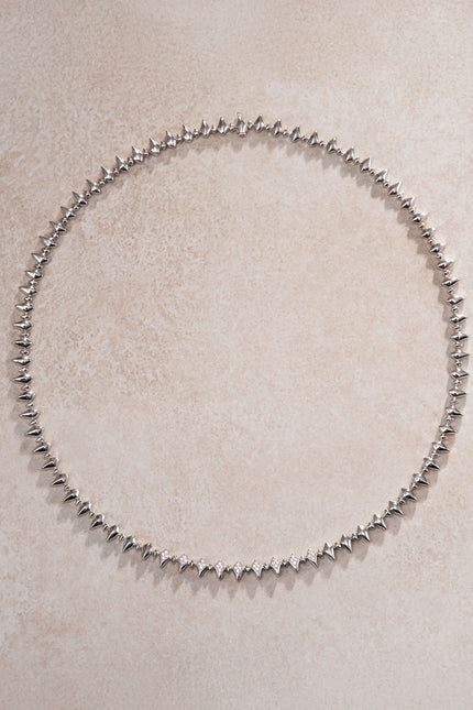 Silver Sharp pointed shiny 925 sterling silver necklace 15
