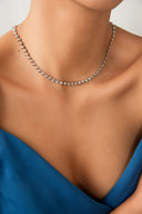 Silver Sharp pointed shiny 925 sterling silver necklace 15