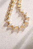 Gold Sharp pointed shiny 925 sterling silver necklace 15