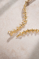 Gold Sharp pointed shiny 925 sterling silver necklace 15