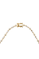 Gold Long Y-shaped 925 sterling silver necklace with crystal stone detail 170