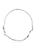 Silver Curved design 925 sterling silver necklace with sparkling details 174