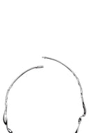 Silver Curved design 925 sterling silver necklace with sparkling details 174