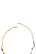 Gold Curved design 925 sterling silver necklace with sparkling details 174