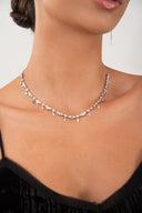 Silver Sparkling charm detailed 925 sterling silver necklace 175