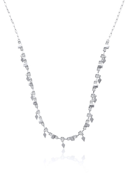 Silver Sparkling charm detailed 925 sterling silver necklace 175