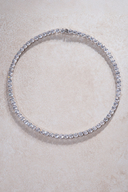 Silver Crystal stone detailed 925 sterling silver tennis necklace 80