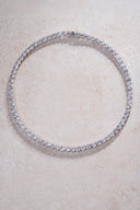 Silver Crystal stone detailed 925 sterling silver tennis necklace 80